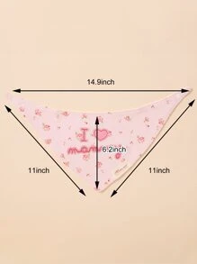 3pcs Baby Letter Graphic Bandana Bib Set - Baby Pink - View 3