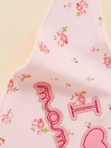 3pcs Baby Letter Graphic Bandana Bib Set - Baby Pink - View 7