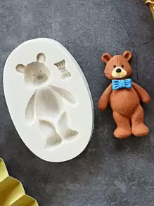 1pc Bear Shaped Silicone Mold 3D Bear Silicone Fondant Molds, Bear Candy Chocolate Molds for DIY Cake Fondant Cookie Cupcake Cake Topper Decoration Desserts Handmade Crystal Sugar Crafts for Baby Shower Party