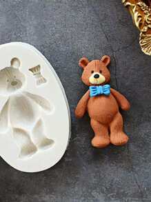 1pc Bear Shaped Silicone Mold 3D Bear Silicone Fondant Molds, Bear Candy Chocolate Molds for DIY Cake Fondant Cookie Cupcake Cake Topper Decoration Desserts Handmade Crystal Sugar Crafts for Baby Shower Party