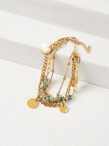 MOTF PREMIUM Pulsera con diseño de redondo - Amarillo Oro - Ver 6