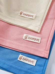 小男童3入組字母補丁細節前蝴蝶結短褲 - 彩色 - 查看 5