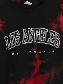 SHEIN Tops con trai Lá thư Cà vạt nhuộm Giải trí - Nhiều màu - Xem 3