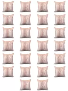 1入組字母圖案靠墊套不附帶墊芯 - 粉色 - 查看 1