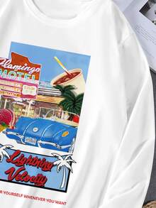 Manfinity Men Car And Slogan Graphic Sweatshirt - White - View 4