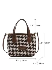 千鳥格圖案水桶包 - 彩色 - 查看 3