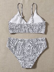 Bikini in họa tiết Dalmatian cho bãi biển mùa hè - Đen và trắng - Xem 2