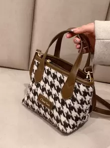 千鳥格圖案水桶包 - 彩色 - 查看 4