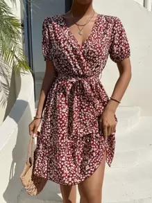 Đầm Thắt lưng Viên lá sen Trọn gói Họa tiết hoa Boho - Nhiều màu - Xem 1