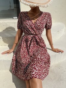 Đầm Thắt lưng Viên lá sen Trọn gói Họa tiết hoa Boho - Nhiều màu - Xem 4