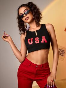 Áo hai dây Lá thư Giải trí - màu đen - Xem 5