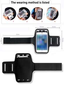 7 pulgadas Bolso de brazo de celular impermeable - Negro - Ver 4