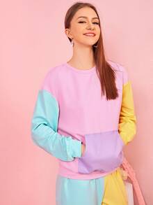 SHEIN Bộ đồ hai mảnh nữ Túi Khối Màu Sẵn sàng - Nhiều màu - Xem 4