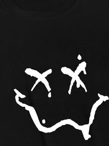 Manfinity Tops Nam Cao thấp Hoạt hình Giải trí - màu đen - Xem 4