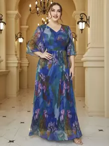 Modelyn Váy tay bướm họa tiết hoa cỡ lớn - Nhiều màu - Xem 1