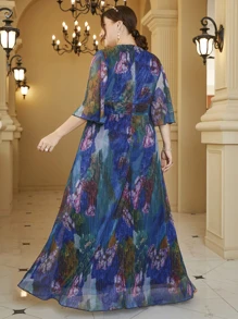 Modelyn Váy tay bướm họa tiết hoa cỡ lớn - Nhiều màu - Xem 2