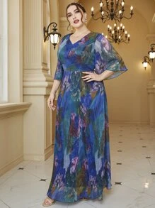 Modelyn Váy tay bướm họa tiết hoa cỡ lớn - Nhiều màu - Xem 3