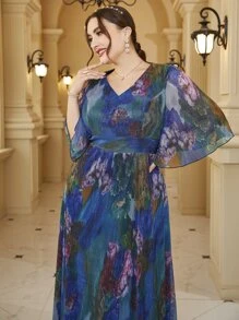 Modelyn Váy tay bướm họa tiết hoa cỡ lớn - Nhiều màu - Xem 5