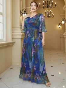 Modelyn Váy tay bướm họa tiết hoa cỡ lớn - Nhiều màu - Xem 6