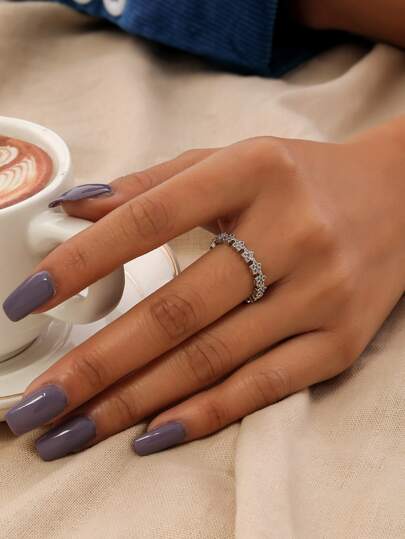 خاتم ديكور نجمة المكعب زركونيا