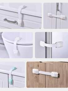 1pc Random Color Security Lock, White Self Adhesive Baby Lock For Home