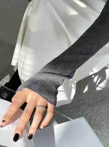 DAZY 1pc Business Casual Style Solid Color Stand Collar Slim Fit Sweater,Long Sleeve Tops,Fall Clothes - Dark Grey - View 7