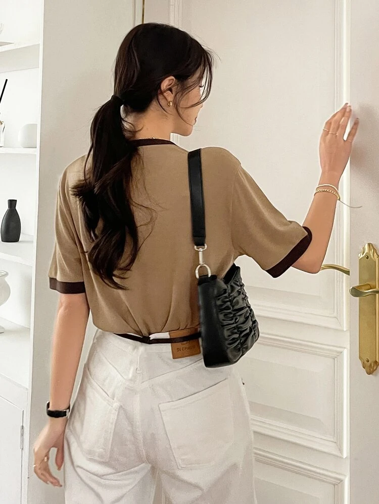 Contrast Trim Ringer Tee