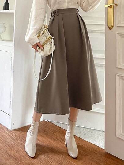 DAZY 高腰褶饰半身裙，返校服