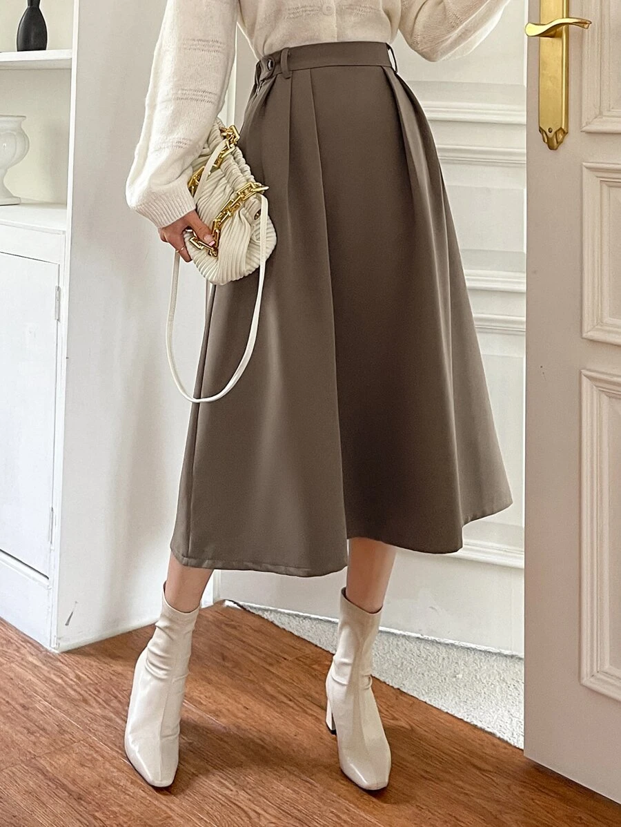 DAZY 高腰褶饰半身裙，返校服