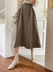 DAZY 高腰褶饰半身裙，返校服