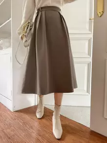 DAZY 高腰褶饰半身裙，返校服