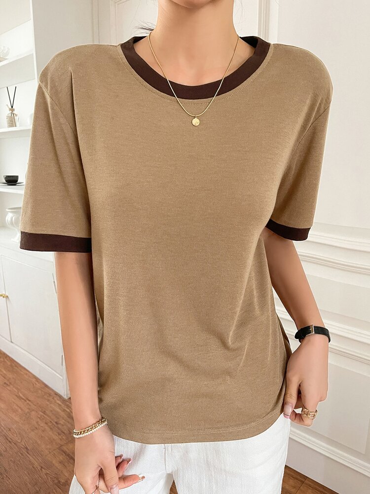 Contrast Trim Ringer Tee