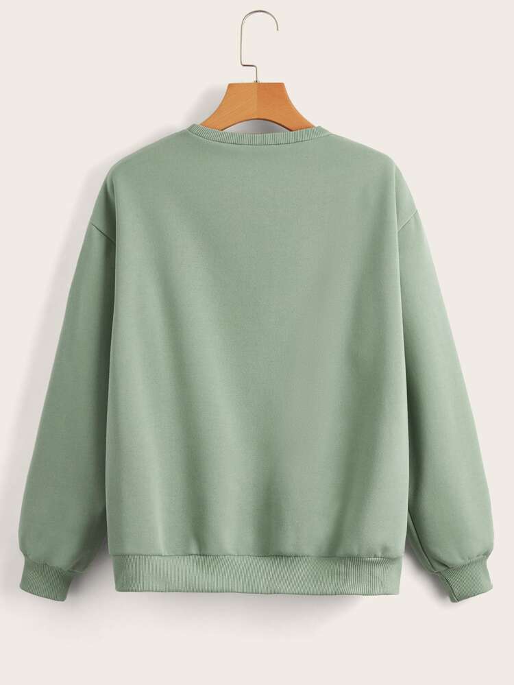 Teen Girls' Casual Pullover Hooded Sweatshirt With Wave Print, Long Sleeve