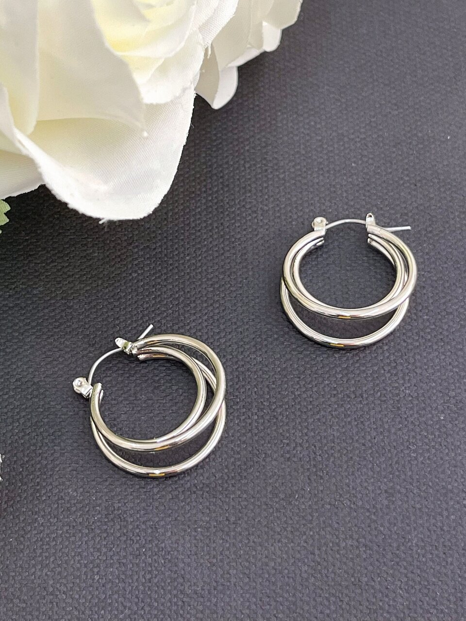 Solid Layered Hoop Earrings