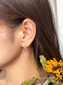 DAZY Đồ trang trí Ngọc Trai giả Vòng khuyên tai - Vàng - Xem 3