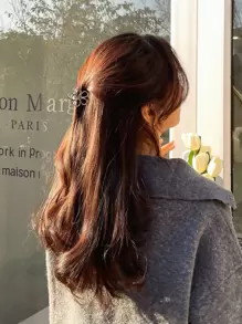 DAZY Flower Design Hair Claw Elegant Claw Clips Hair Clips Hair Jaw Clip Hair Clamps Hair Clutch Hair Catcher Clip - Silver - View 1