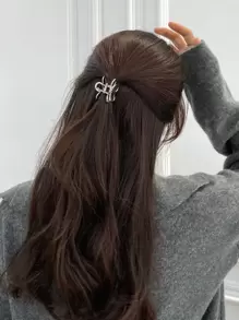 DAZY Flower Design Hair Claw Elegant Claw Clips Hair Clips Hair Jaw Clip Hair Clamps Hair Clutch Hair Catcher Clip - Silver - View 4