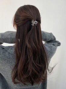 DAZY Flower Design Hair Claw Elegant Claw Clips Hair Clips Hair Jaw Clip Hair Clamps Hair Clutch Hair Catcher Clip - Silver - View 5