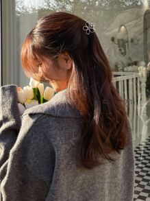 DAZY Flower Design Hair Claw Elegant Claw Clips Hair Clips Hair Jaw Clip Hair Clamps Hair Clutch Hair Catcher Clip - Silver - View 6