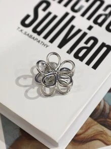 DAZY Flower Design Hair Claw Elegant Claw Clips Hair Clips Hair Jaw Clip Hair Clamps Hair Clutch Hair Catcher Clip - Silver - View 7