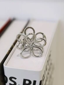 DAZY Flower Design Hair Claw Elegant Claw Clips Hair Clips Hair Jaw Clip Hair Clamps Hair Clutch Hair Catcher Clip - Silver - View 8