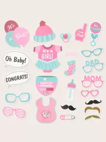 54pcs Baby Shower Party Photo Prop - Multicolor - View 1