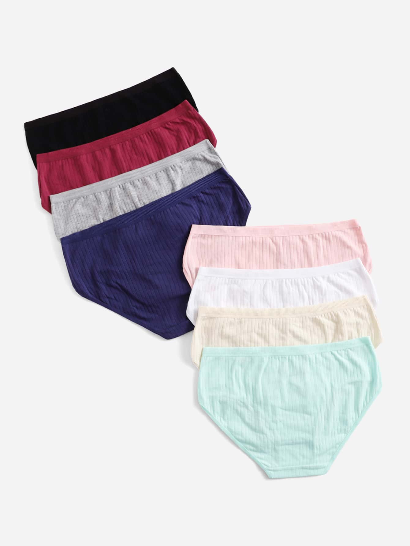 8入組大碼卡通圖案內褲 - 彩色 - 查看 2