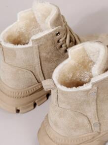 Giày bốt Nữ Thời trang Lace-up - Màu Khaki - Xem 4