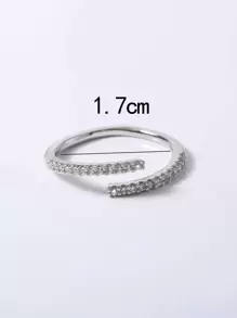 Nooxian Cubic Zirconia Cuff Ring - Silver - Visa 6