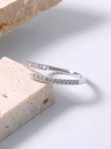 Nooxian Cubic Zirconia Cuff Ring - Silver - Visa 7