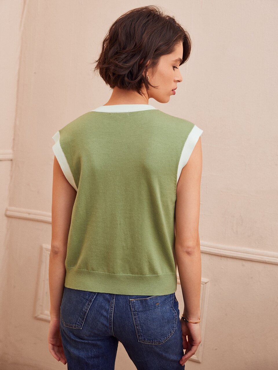 MOTF WOOL MIX BUTTONED SWEATER VEST