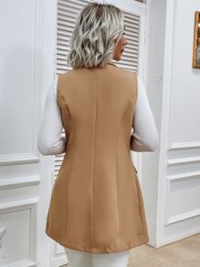 Blazer chaleco con botones - Camel - Ver 2