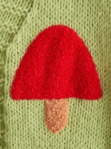 SHEIN Qutie áo hở cổ kích thước lớn Rau quả Giải trí - Màu xanh Bạc hà - Xem 3