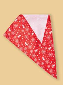 Pañuelo para mascotas Navidad estampado de copo de nieve - Rojo y blanco - Ver 3